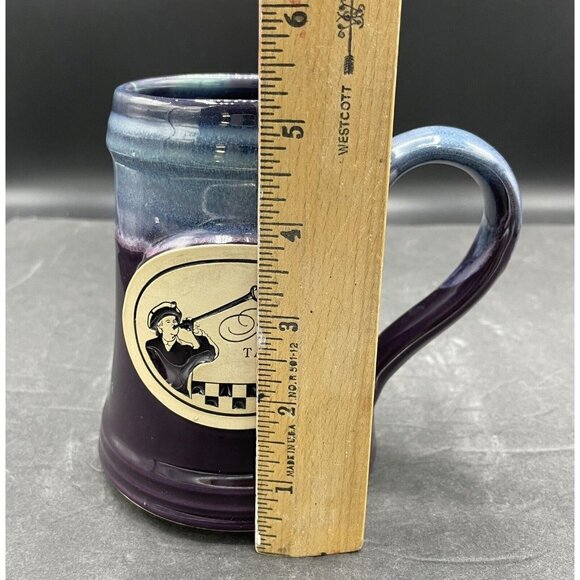 Michie Tavern 1784 Blue Purple Drip Glazed Beer Stein Mug by Grey Fox Pottery - Picture 6 of 7